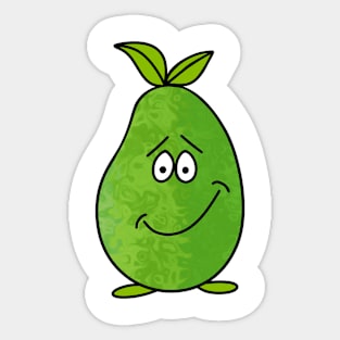 Funny Food Happy Green Pear Sticker